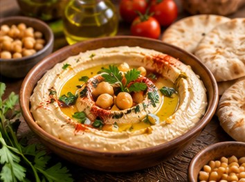 Le houmous : pois chiches, tahini et pita
